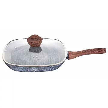 Berlingerhaus Ponev za peko na žaru s pokrovom in marmornato površino 28 cm Forest Line BH-1599