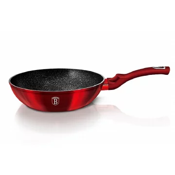 Berlingerhaus Wok z marmornato površino 28 cm Burgundija Metallic Line BH-1267
