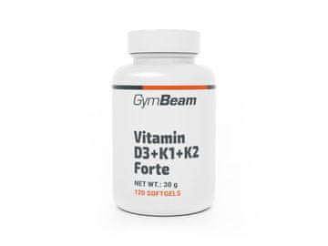 GymBeam Vitamin D3+K1+K2 Forte v kapsulah