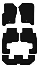 Osnovne črne velur preproge za tla za: Land Rover Discovery III SUV 7-sedežni (2004-2009)