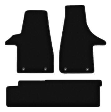 Črne velurne talne obloge BASIC za: VW Transporter T6 dostavnik 2 vrsti (2015-2019)