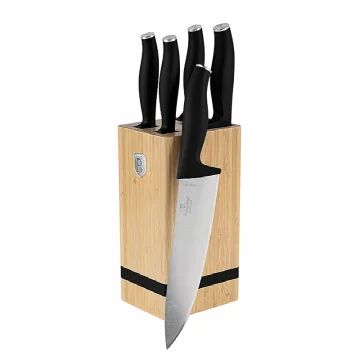 Berlingerhaus Komplet nožev s stojalom BAMBOO 6 kosov Matte Black Collection BH-2971