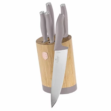 Berlingerhaus Komplet nožev s stojalom BAMBOO 6 kosov Taupe Collection BH-2756