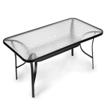 Northix Steklena vrtna miza Wave 140x80cm terasa balkonska miza MultiGarden
