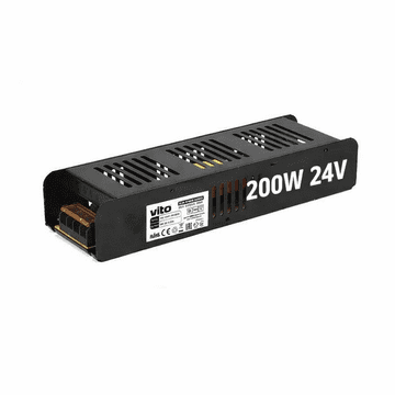 Vito LED napajalnik 200W 24V IP20 8,35A kovinsko ohišje SLIM ZEUS