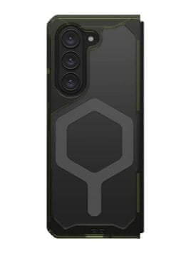 slomart Urban Armor Gear Plyo Pro ovitek za Samsung Galaxy Z Fold5, prozoren bel/zelen