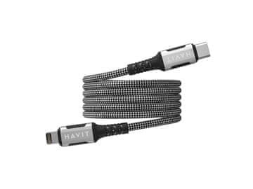 Havit Havit CB6298 magnetni USB-C / Lightning kabel, 1m, črn