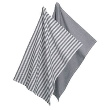Kela Krpa za posodo CAJA, 2 kos, 55 % bombaž/45 % bambus, siva, 70 x 50 cm