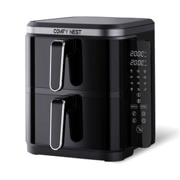 Northix Comfy Nest CN-06177: 2800 W cvrtnik z dvojno košaro in digitalno zložljivo stransko ploščo - 11 L