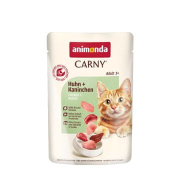 Animonda ANIMONDA Carny Adult piščanec in kunec - mokra hrana za mačke, 85g