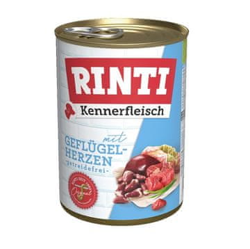 slomart RINTI Kennerfleisch Piščančja srca - Mokra hrana za pse - 400 g