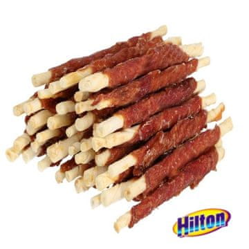 Hilton HILTON priboljšek za pse - račje meso na beli surovi koži (500g)