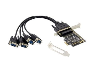 slomart Conceptronic 4-Port DB9 RS232 Serial PCIe kartica, črna
