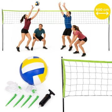 Northix Mreža za odbojko in badminton 600x240 cm zložljiva in trpežna MultiGarden