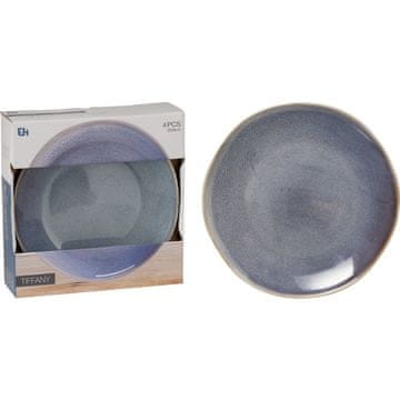 Excellent Houseware Ploščat krožnik, komplet 4 kosov, premer 28 cm, modra barva
