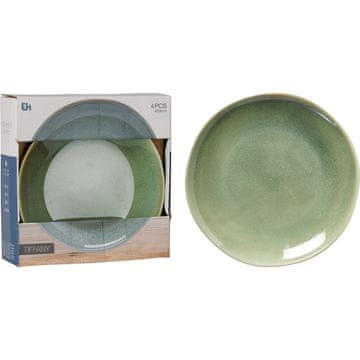 Excellent Houseware Ploščat krožnik, komplet 4 kosov, premer 28 cm, zelen