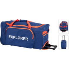 ProWorld Potovalna torba na kolesih, 75 l, modro-oranžna