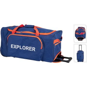 ProWorld Potovalna torba na kolesih, 75 l, modro-oranžna
