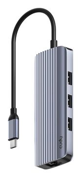 slomart Cudy UH606 priklopna postaja USB 3.2 Gen 1 Type-C, Siva/Srebrna