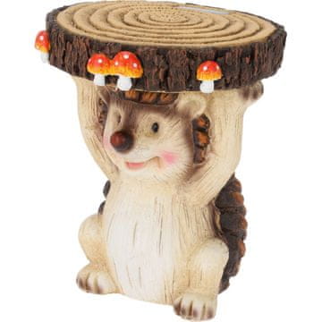 ProGarden Stojalo za cvetlični lonček v obliki ježka z LED-osvetlitvijo, 28 × 24 cm