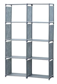 Northix Herzberg 8-slojna večnamenska knjižna polica in stojalo za shranjevanje - 85x125 cm siva