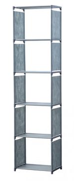 Northix Herzberg 5-slojna večnamenska knjižna polica in stojalo za shranjevanje - 42x153 cm siva