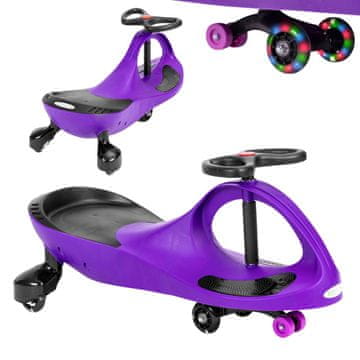 Northix Wiggle igračka za vožnjo z avtomobilom LED kolesa vijolična ECOTOYS