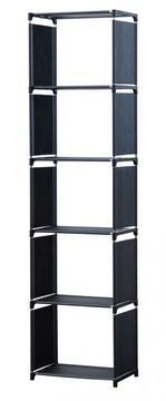 Northix Herzberg 5-slojna večnamenska knjižna polica in stojalo za shranjevanje - 42x153 cm črna