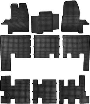 shumee Gumijaste avtotesnine za: Ford Transit Custom kombi, 3 vrste sedišča (2012-2021) - črne, nameščene