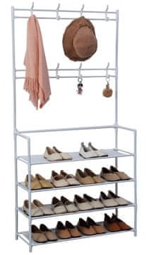 Northix Obešalnik za oblačila Herzberg Segmented Hallstand s 4 policami Shoe Rack - 80x155 cm