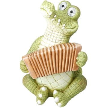 ProGarden Vrtna dekoracija - krokodil z harmoniko, napajana s sončno energijo, 47 cm