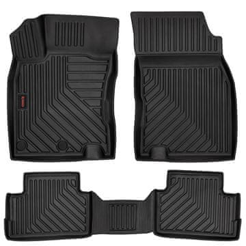 3D gumijaste avtotepihe za: Nissan Qashqai II J11 (crossover, 2013-) - rob 5 cm