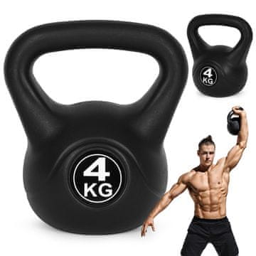 Northix Kettlebell 4 kg za vadbo, dumbbell, žoga z utežmi, fitnes obremenitev, ModernHome
