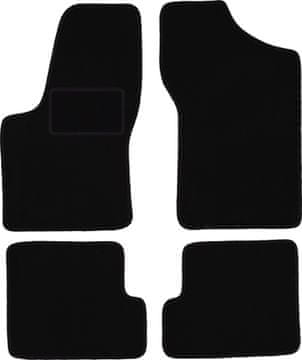 Črne velur avtotepihe za: Fiat Seicento hatchback (1998-2010)