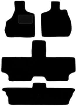 Črne velurne avtotepihe za: Chrysler Grand Voyager III 7-sedežni (2000-2008)