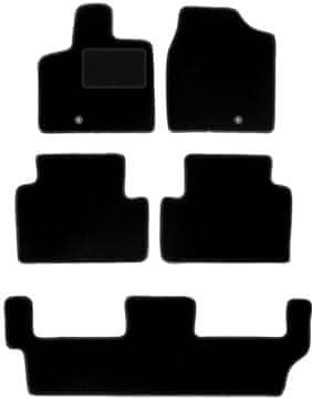 Črne velur avtotepihe za: Dodge Caravan IV 7-sedežni (2008-2016)