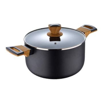 Bergner Lonec s protiprijemno površino in pokrovom, premer 24 cm, Earth Black