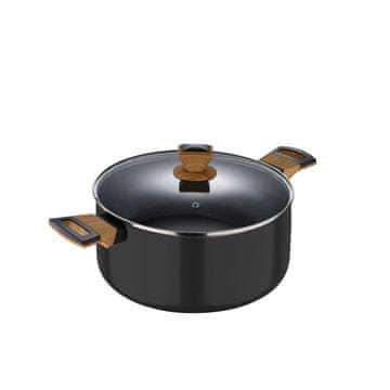 Bergner Lonec s protiprijemno površino in pokrovom, premer 28 cm, Earth Black
