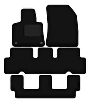 Črne velurne avtotesnine za: Citroen C4 Grand Spacetourer 7-sedežni (2013-2021)