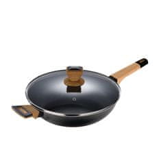 Bergner Globoka ponev s protiprijemno površino in pokrovom, premer 28 cm, Earth Black