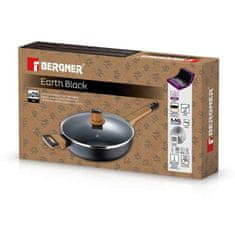 Bergner Globoka ponev s protiprijemno površino in pokrovom, premer 28 cm, Earth Black