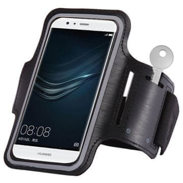 HURTEL Univerzalna tekaška torbica za roko za pametne telefone do 6" – črna