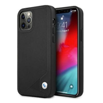 Bmw Etui za iPhone 12 / 12 Pro BMW Leather Deboss, črn