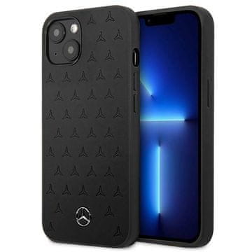 MERCEDES Mercdes usnjena ovitek z vzorcem zvezd za iPhone 13 mini - črna