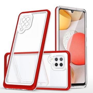 HURTEL Hurtel ovitek Clear 3in1 za Samsung Galaxy A42 5G, rdeč