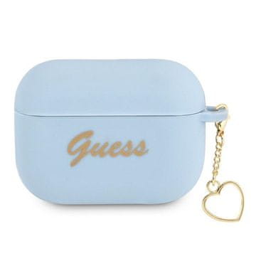 Guess Ovitek za AirPods Pro Guess Silicone Charm Heart - modra
