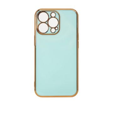 HURTEL Hurtel Ohišje Lighting Color za iPhone 12 Pro Max, gel, zlati okvir, mint