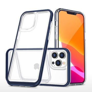 HURTEL Ovitek Hurtel Clear 3in1 za iPhone 14 Pro, z modrim okvirjem