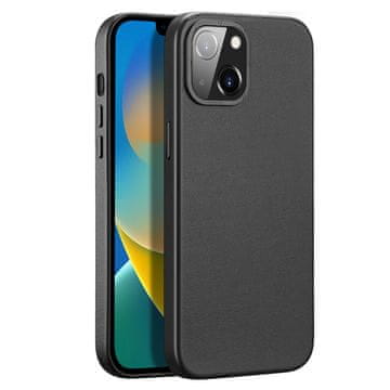 Dux Ducis Ovitek Dux Ducis Grit usnjen za iPhone 14 Plus (MagSafe), črn
