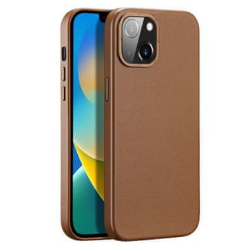 Dux Ducis Ovitek Dux Ducis Grit usnjen za iPhone 14 Plus (MagSafe), rjav